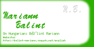 mariann balint business card